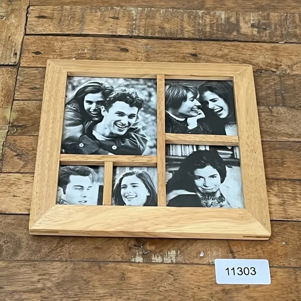 Burnes of Boston Collage 5 Photo Frame Wood Rustic 8.5 x 9